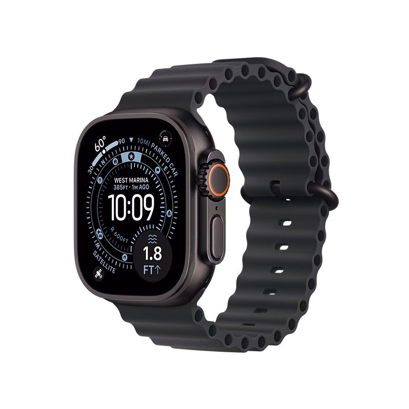 Apple Watch Ultra 3 49mm Black Titanium Case+Black Ocean Band MF0J4